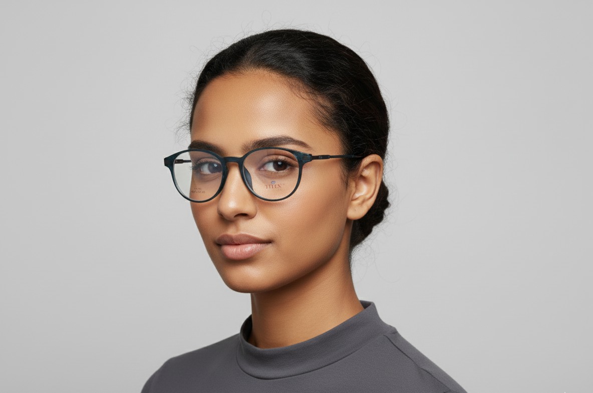 Titex round shape Premium Frame with Blue ray Block Lens - Image 2