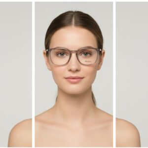 Prada Transparent Square Eyeglasses color- Grey