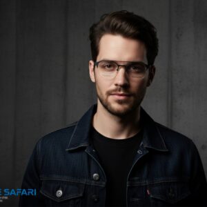 BLUE SAFARI ROUND LENS WITH TREANDY LOOK